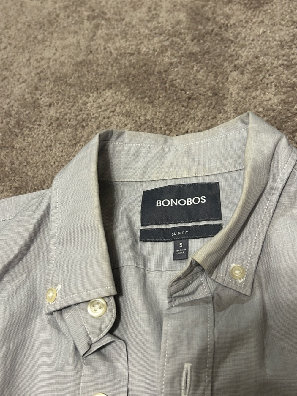 Bonobos Light Gray Long-Sleeve Casual Button-Down Shirt - Picture 3 of 3